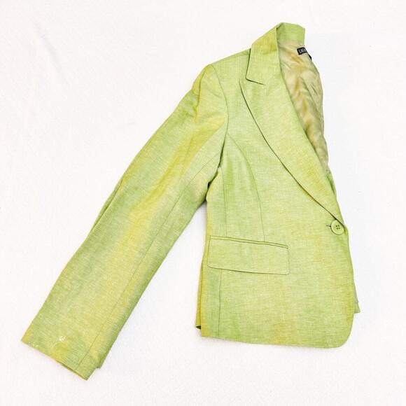 Lafayette 148 Linen Wool Blazer Green Size 12 - Picture 2 of 6
